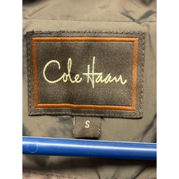 Cole Haan Brown Packable Hooded Rain Jacket Women’s Size S Water-Resistant - Picture 3 of 14